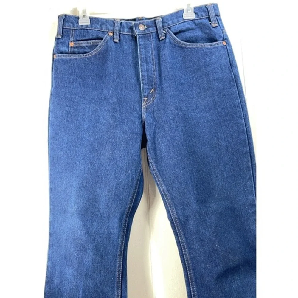 Vintage JCPenney Plain Pockets Mens 34x34 Dark‎ Wash Straight Leg Jeans USA Made